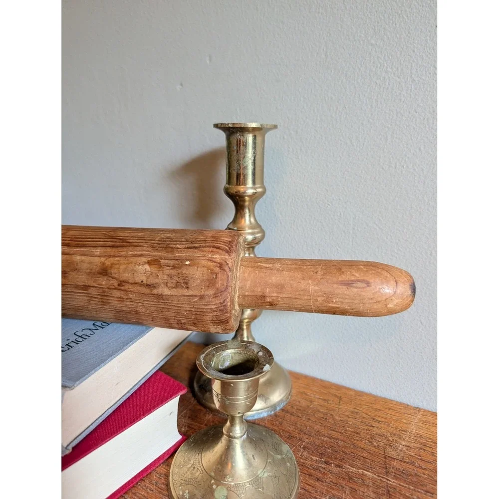 Vintage Wooden Rolling Pin Farmhouse Primitive Kitchen Decor 17.5 Inch